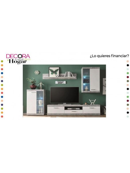 Composición Salón Catlin 250cm Gris/Blanco