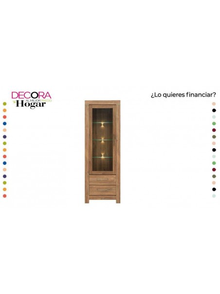 Vitrina 1 Puerta Alta German Nogal