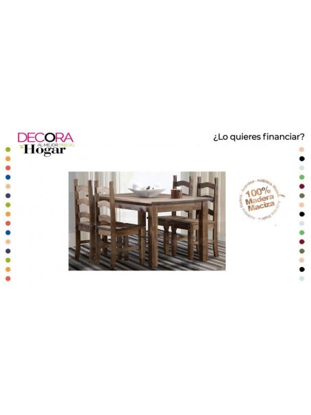 Conjunto Mesa Comedor Nebraska Extensible + 4 Sillas Nebraska Cera
