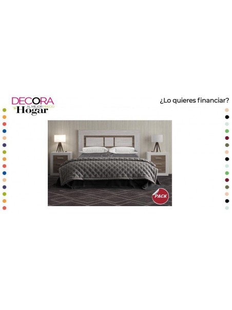 Dormitorio Pack Cabecero + 2 Mesitas de Noche